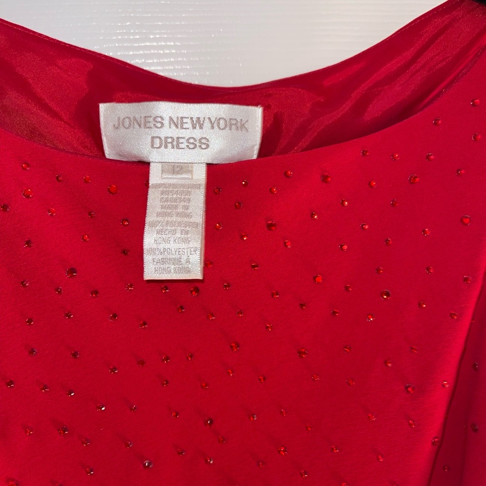 ⭐️4/$20⭐️ Jones New York Red Sleeveless Dress - Picture 3 of 4